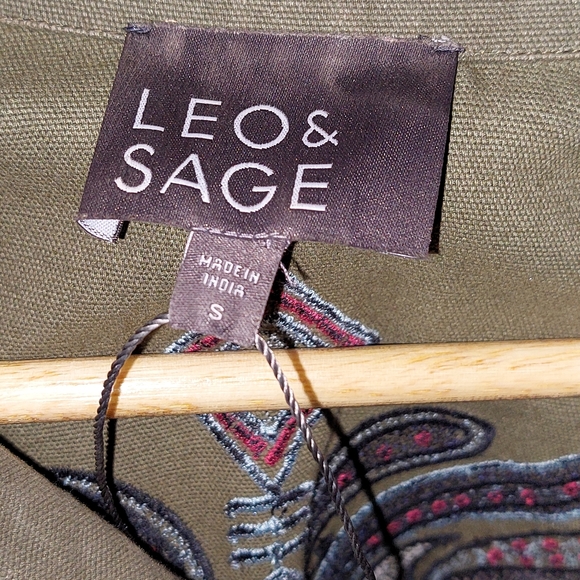 Leo & Sage Green Embroidered Cotton Jacket - Picture 4 of 6